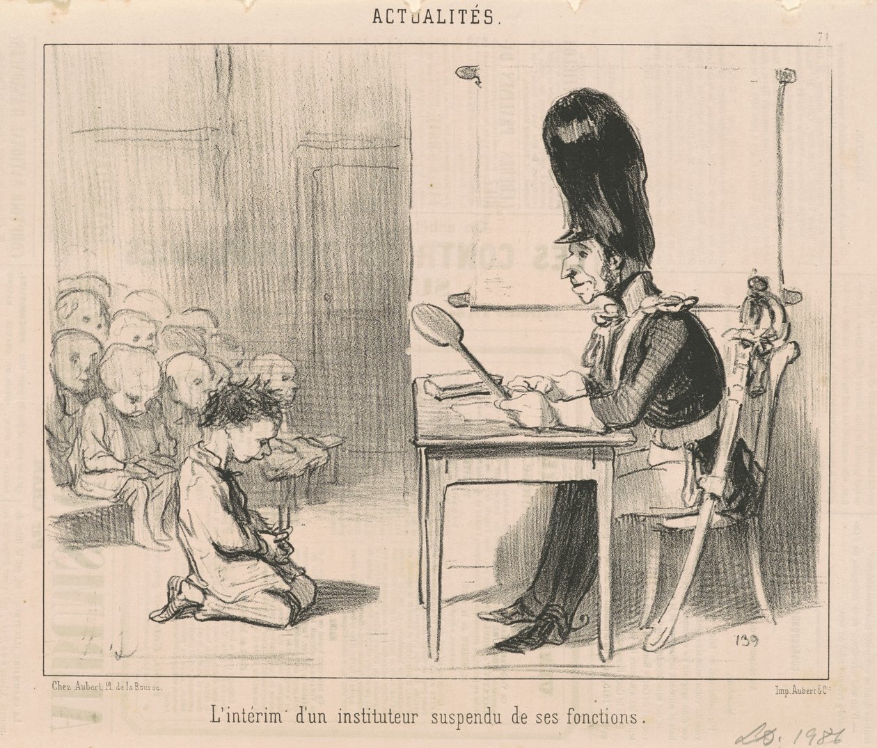The Interim of a Suspended Teacher by Honoré Daumier