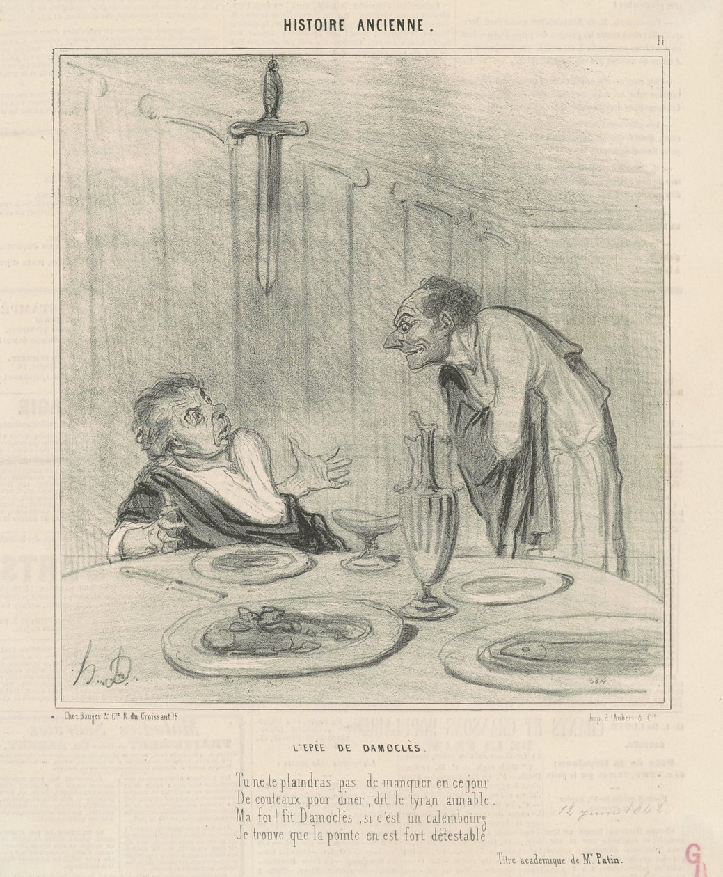 The sword of Damocles by Honoré Daumier