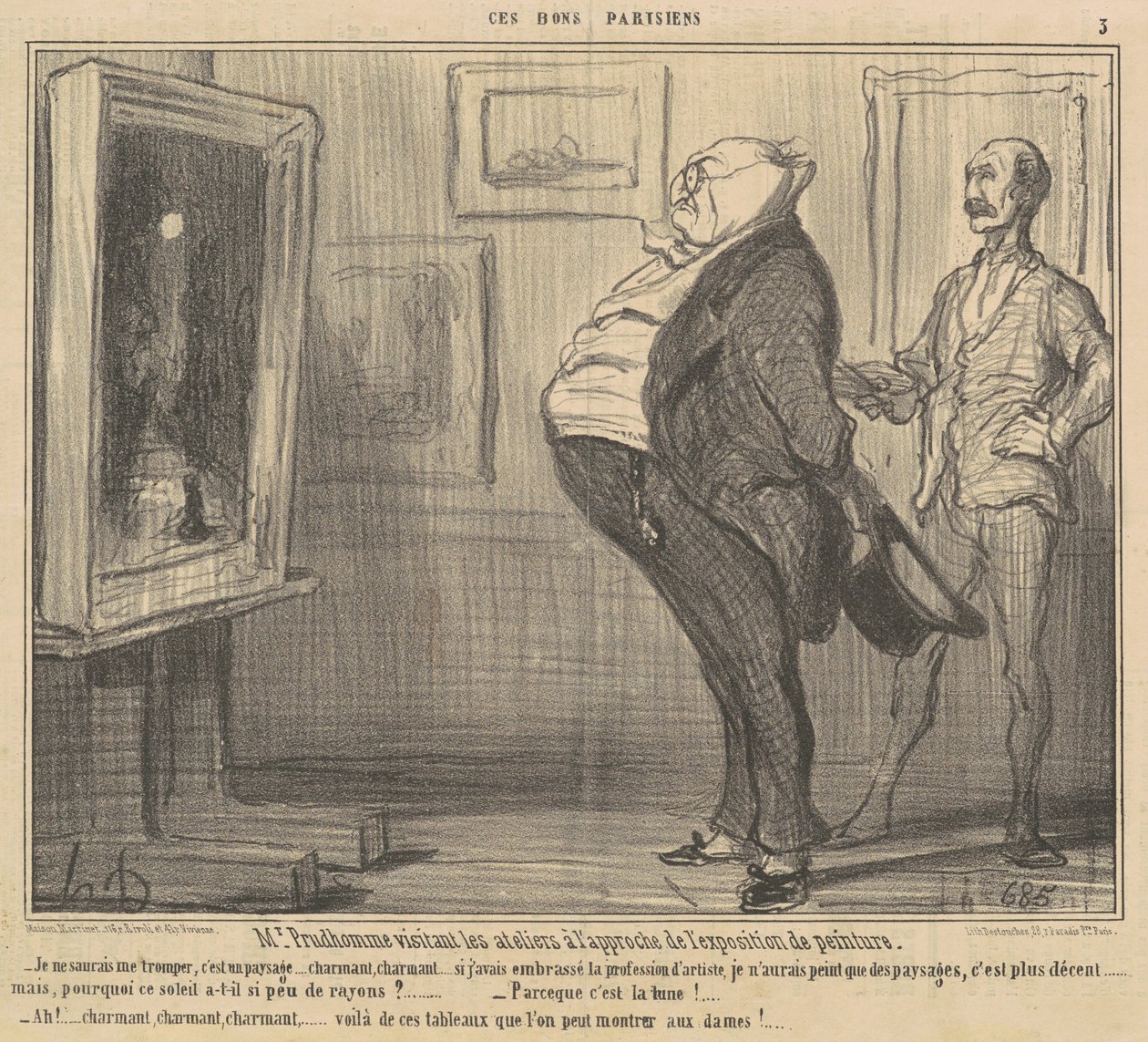 M. Prudhomme visiting the workshops... by Honoré Daumier