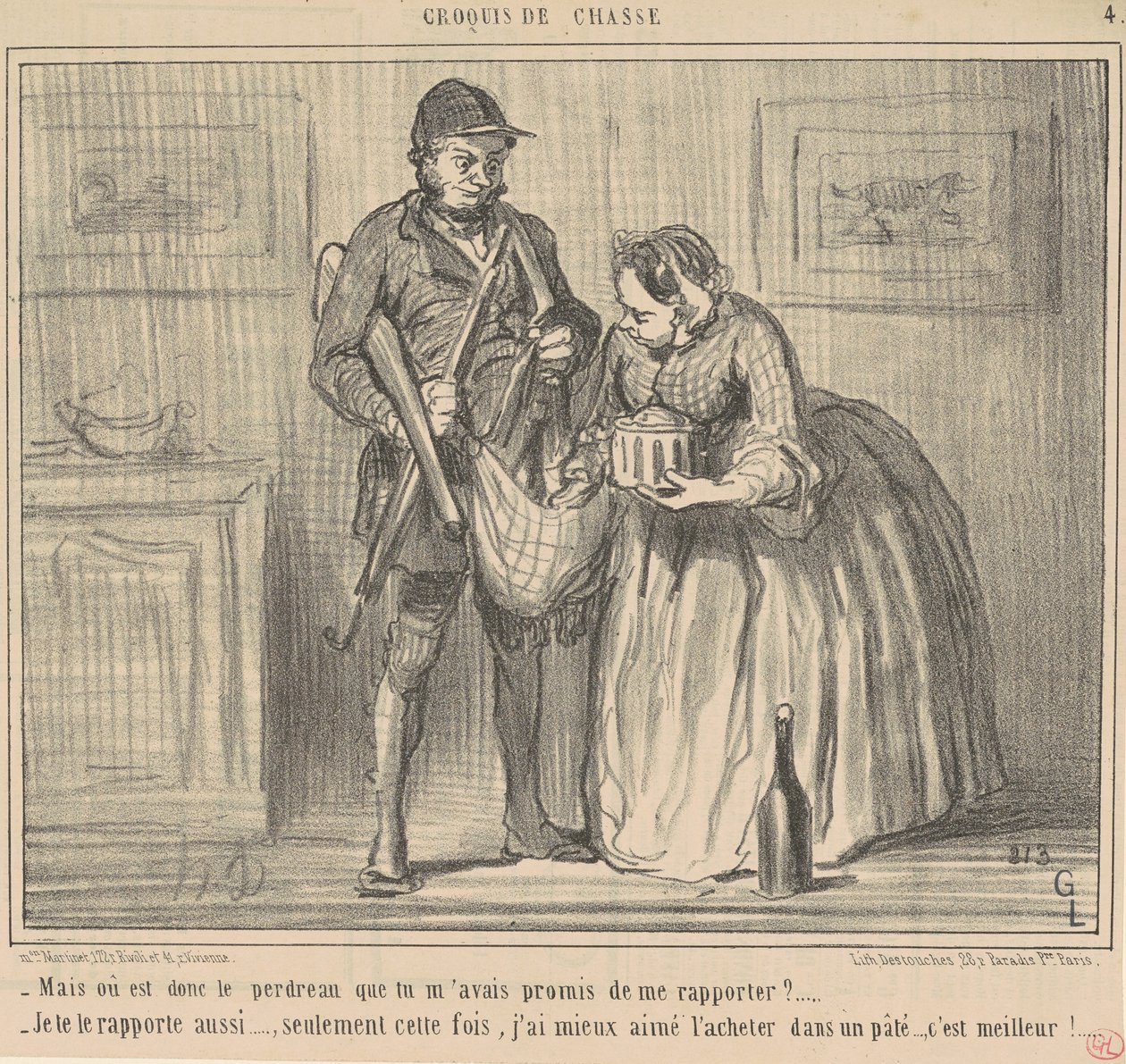 But where is the partridge? by Honoré Daumier