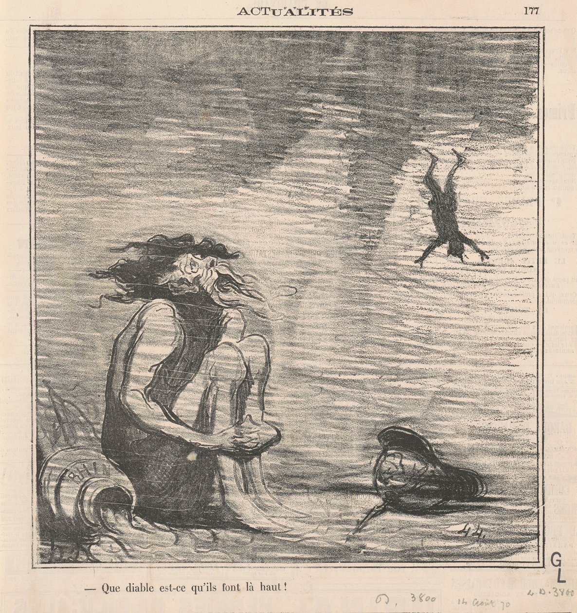 What the Devil Are They Doing Up There! by Honoré Daumier