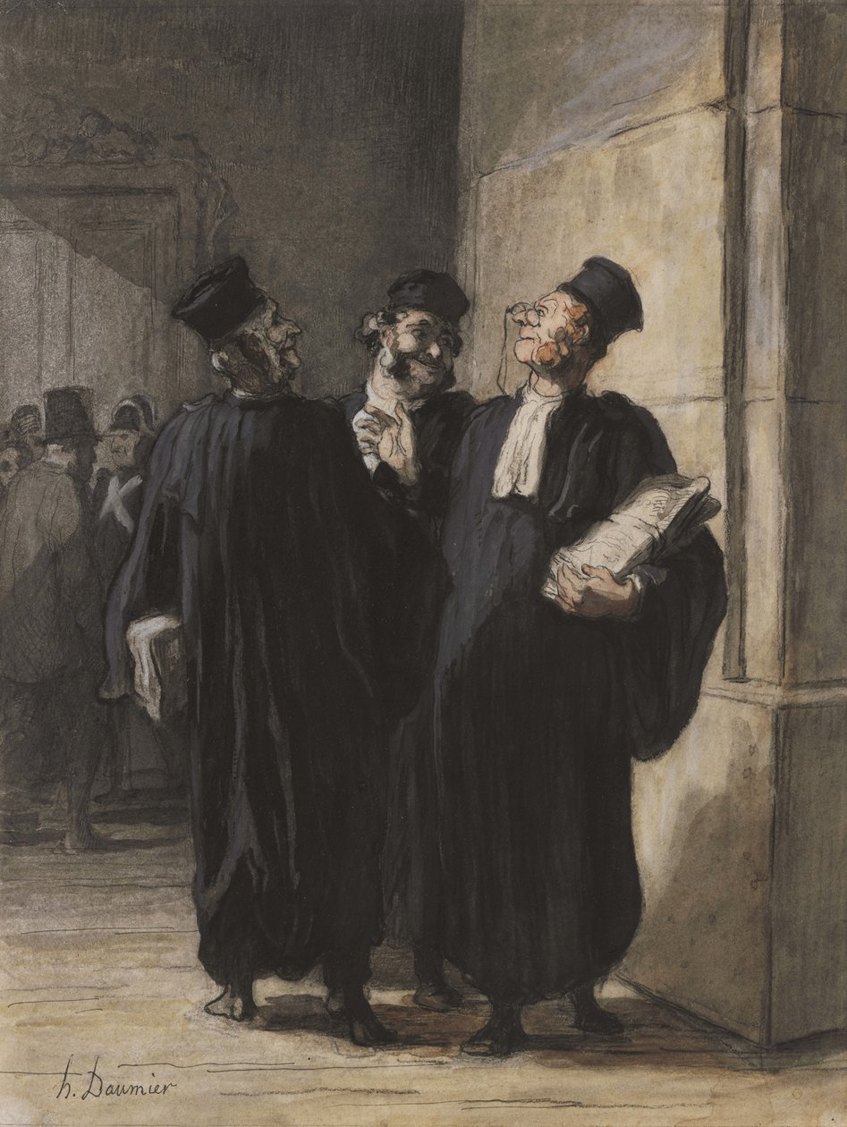 Three Lawyers Conversing by Honoré Daumier