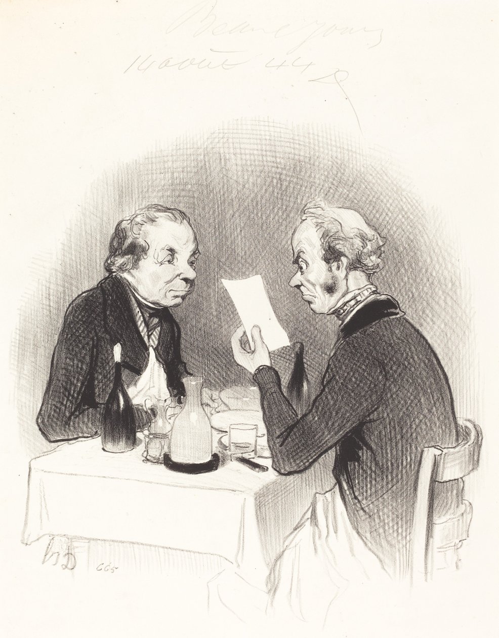 A Meager Dinner by Honoré Daumier