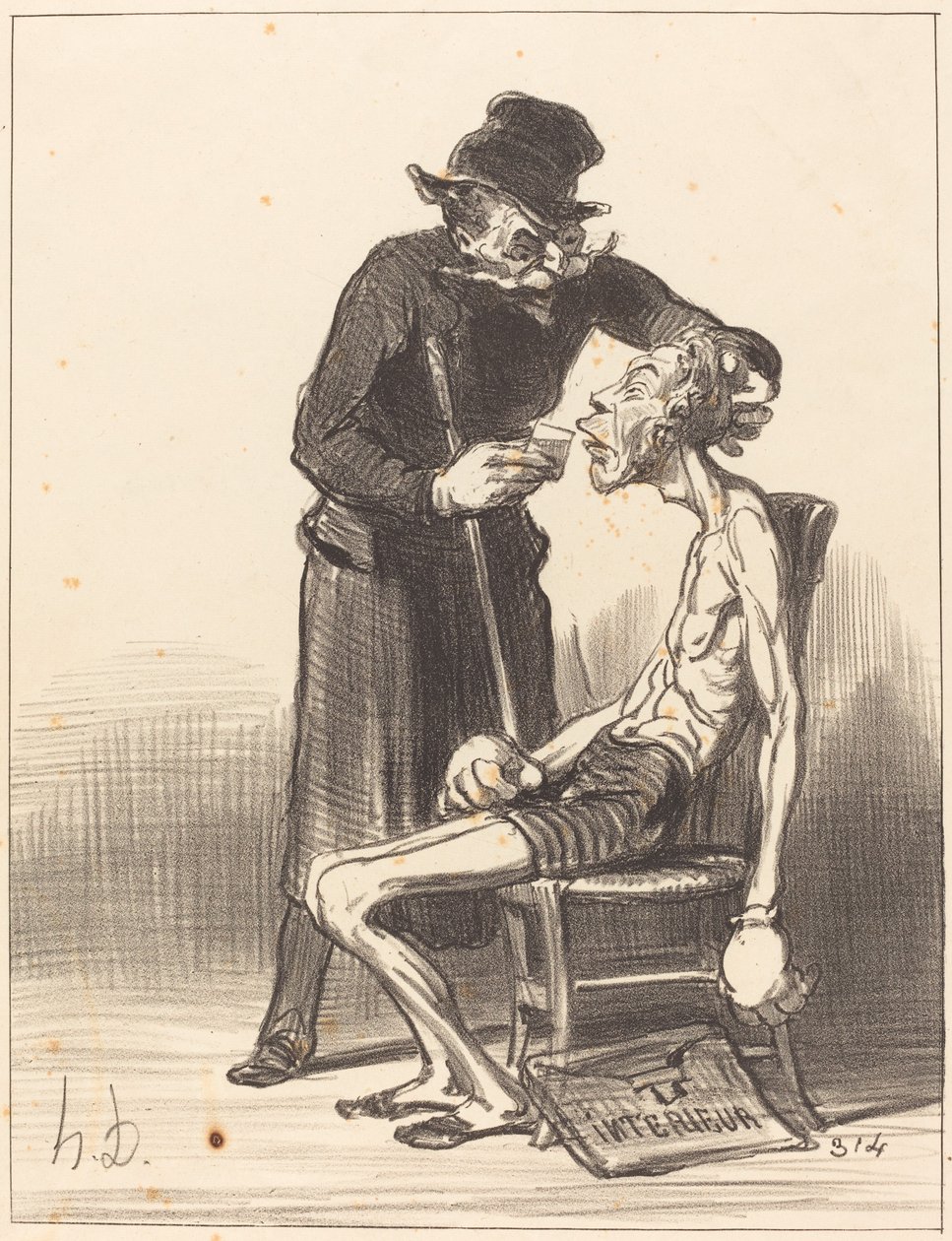 An Unfortunate Wrestler by Honoré Daumier