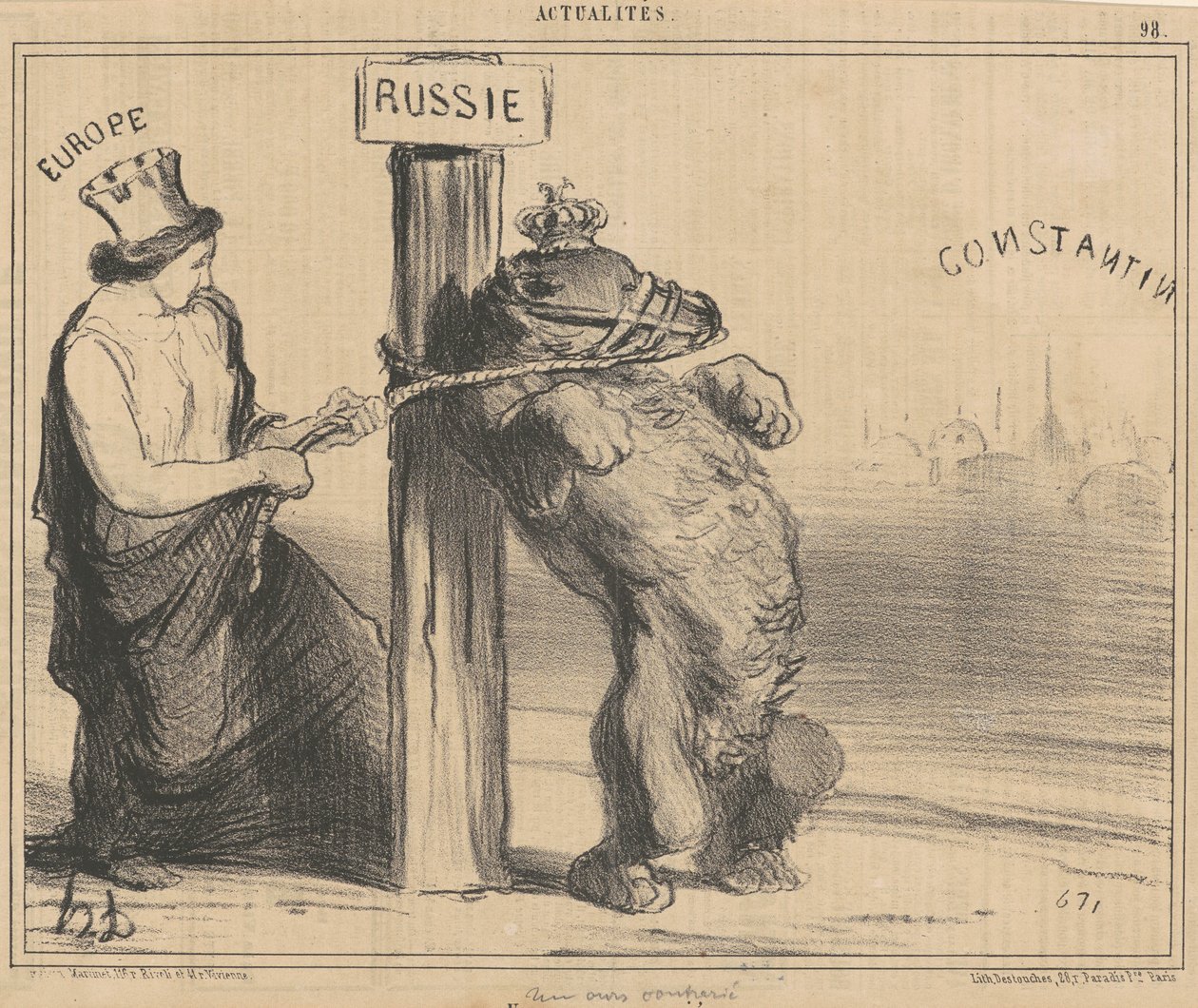 An Upset Bear by Honoré Daumier