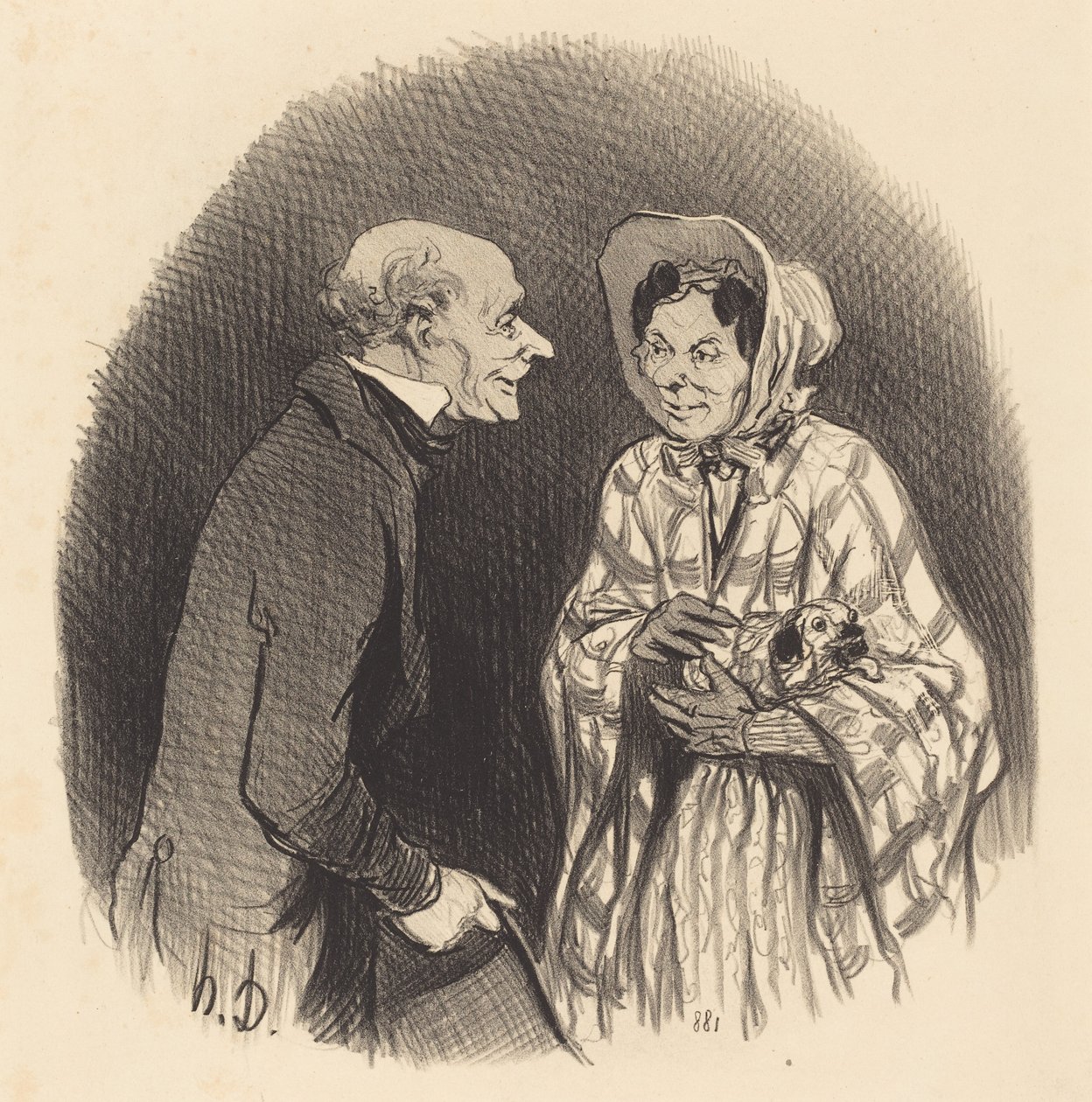 A New Acquaintance by Honoré Daumier