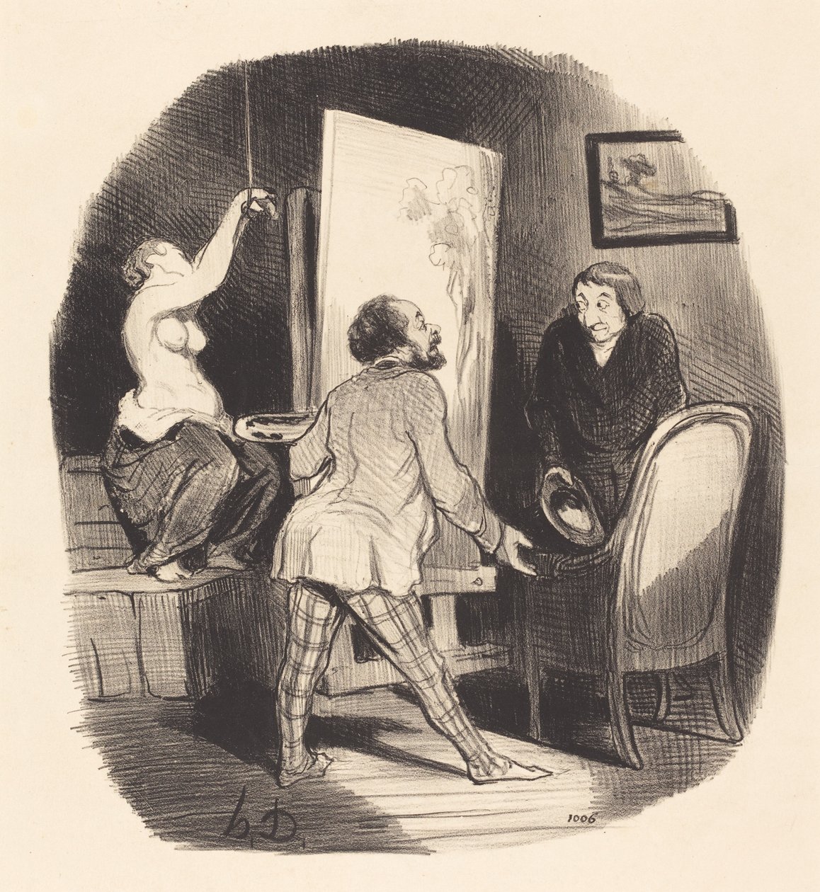 A Difficult Position by Honoré Daumier