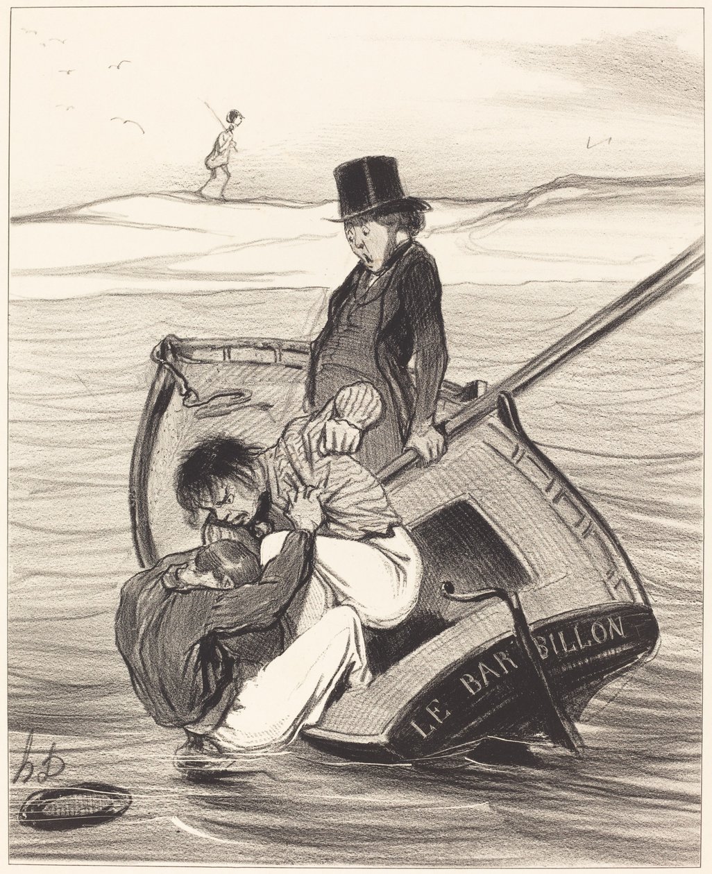 A Revolt on Board by Honoré Daumier