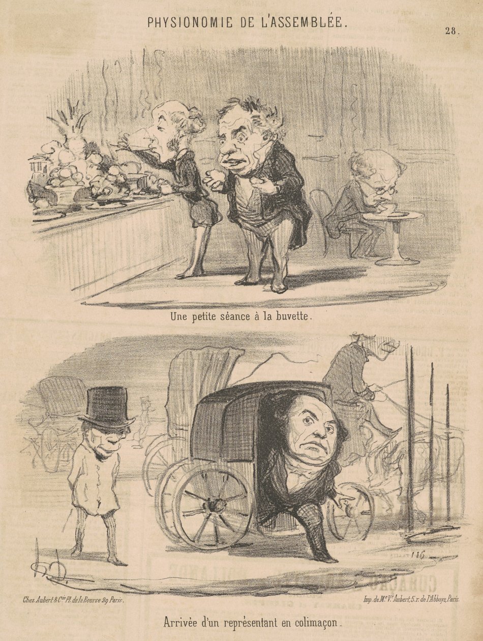 A Little Session at the Tavern by Honoré Daumier