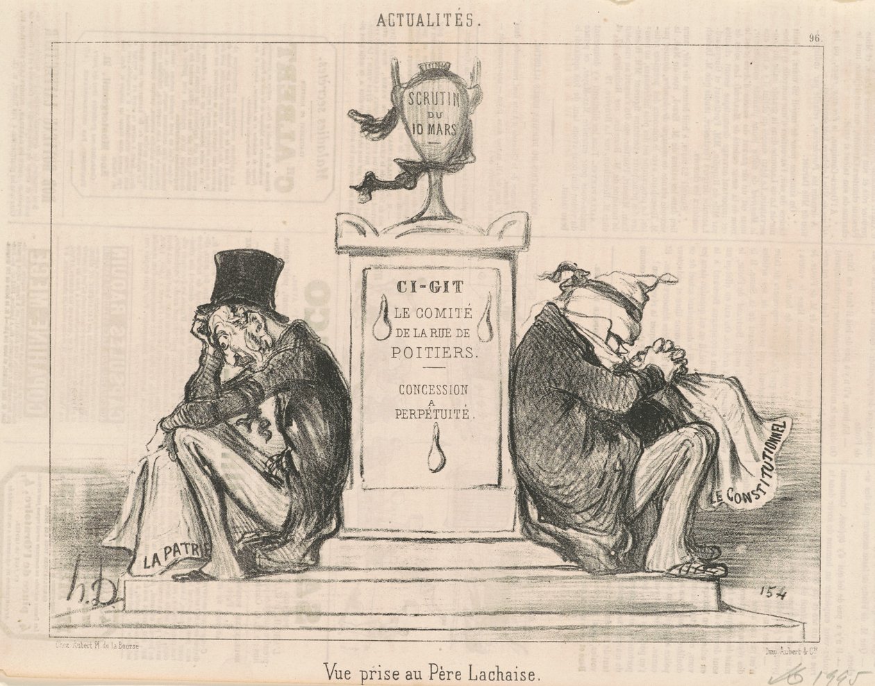 View taken at Père Lachaise by Honoré Daumier