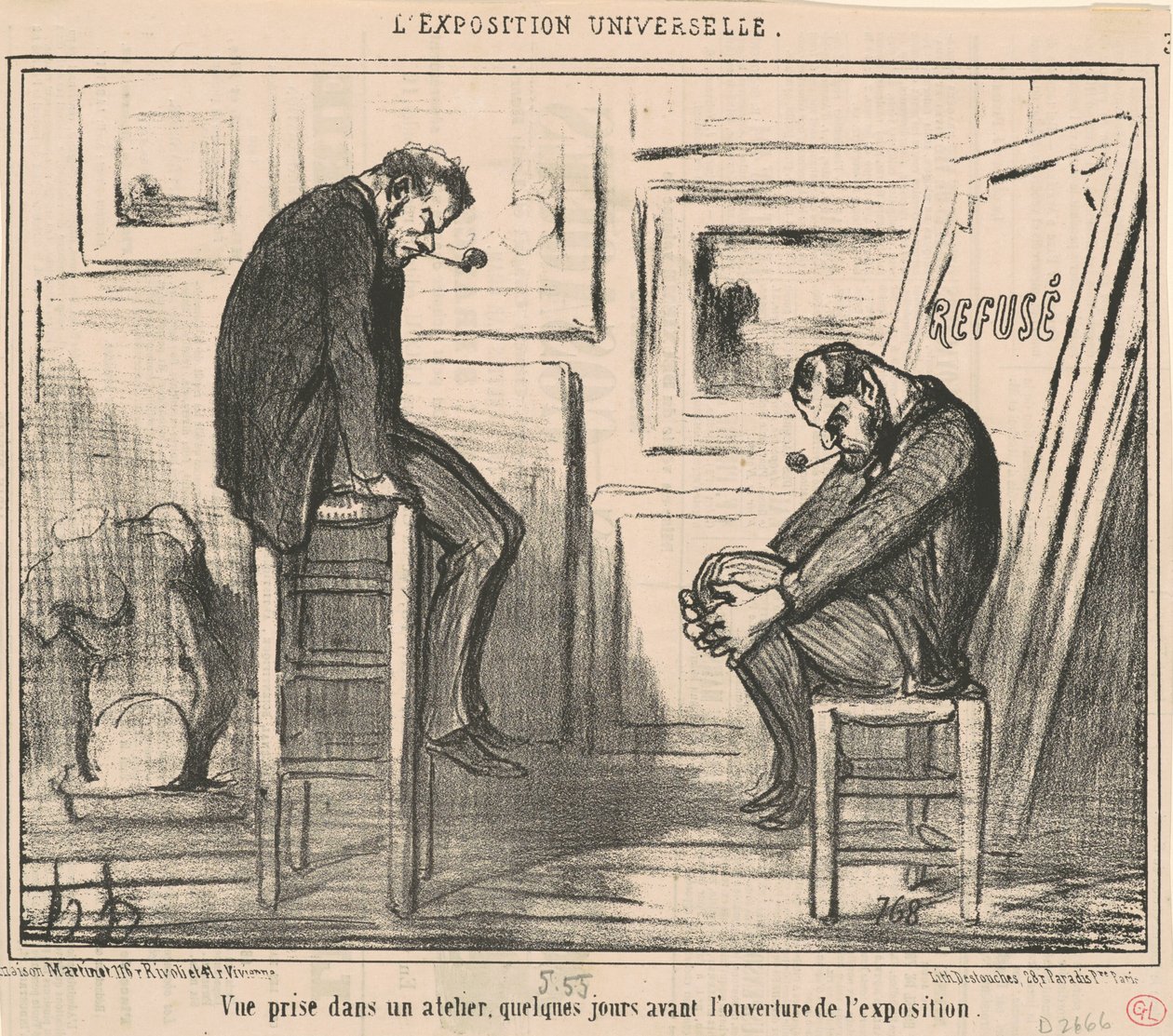 View taken in a workshop... by Honoré Daumier