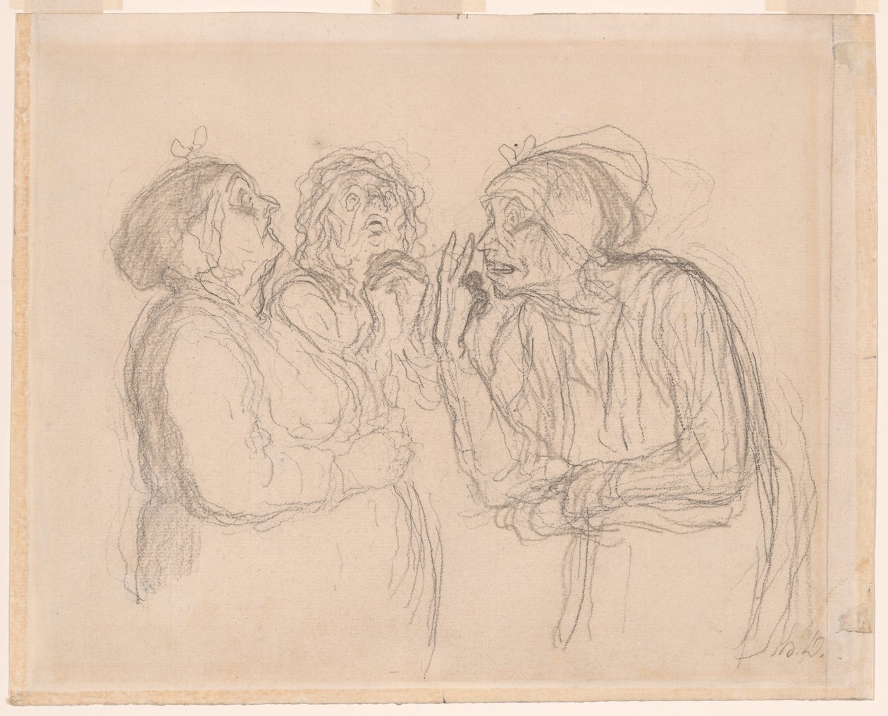 Three Gossips by Honoré Victorin Daumier