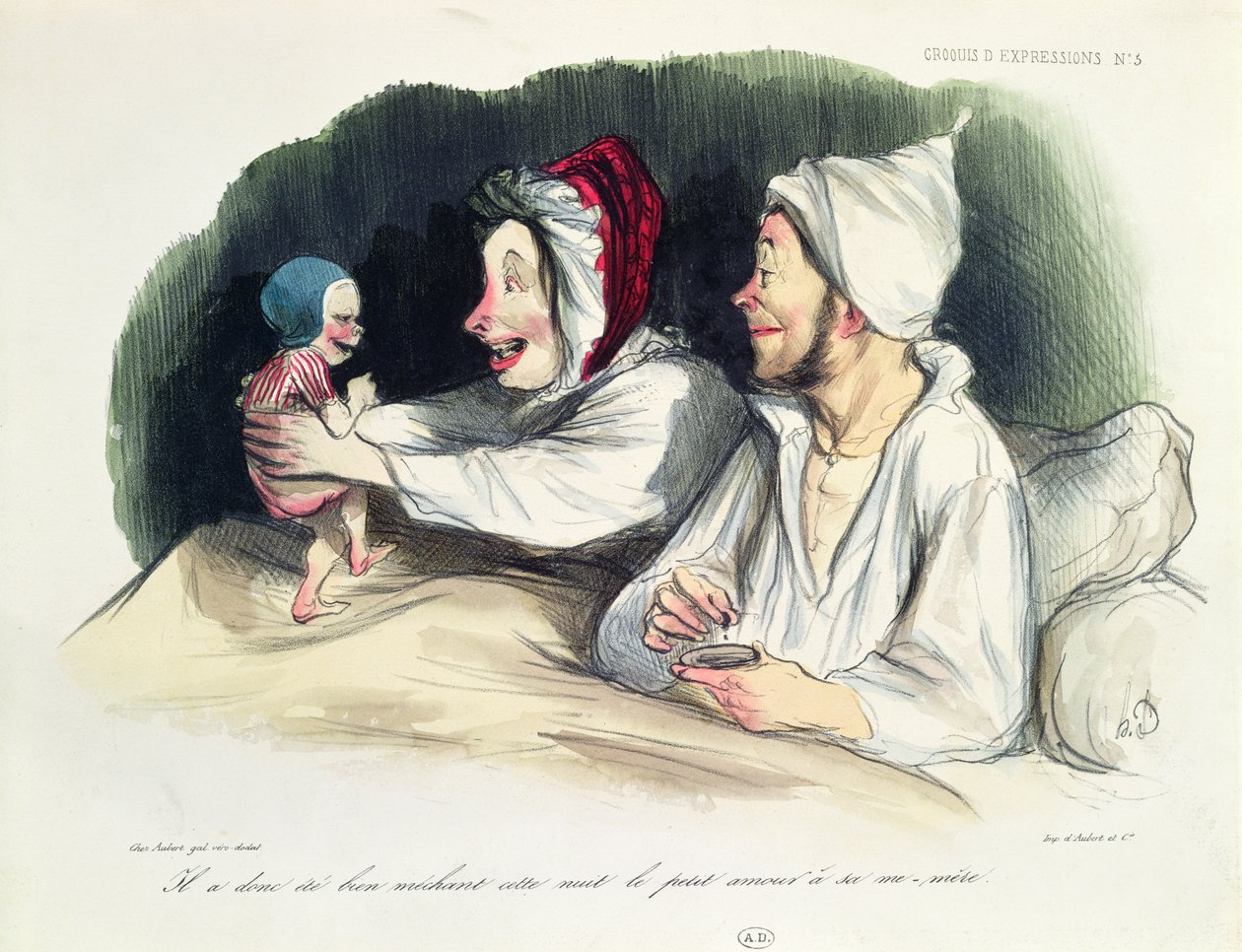 Ecstatic Parents with Their New Baby by Honoré Daumier