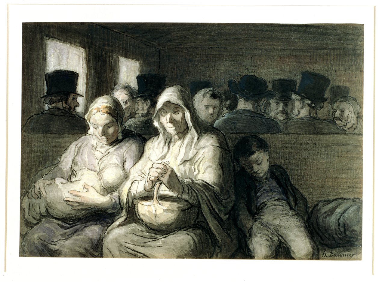 The Third Class Carriage by Honoré Daumier