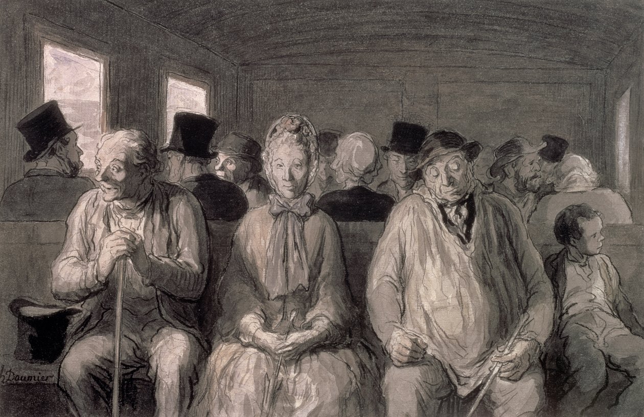 The Third Class Carriage by Honoré Daumier