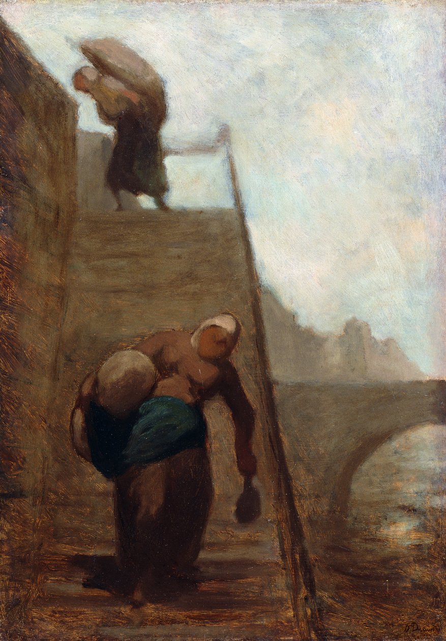 Washerwomen on the Steps of the Quay by Honoré Daumier