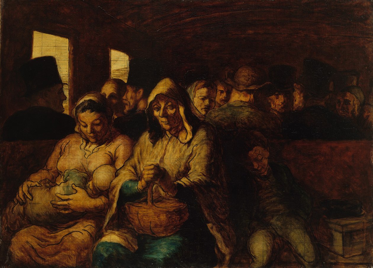 Interior of Third-Class Carriage by Honoré Daumier