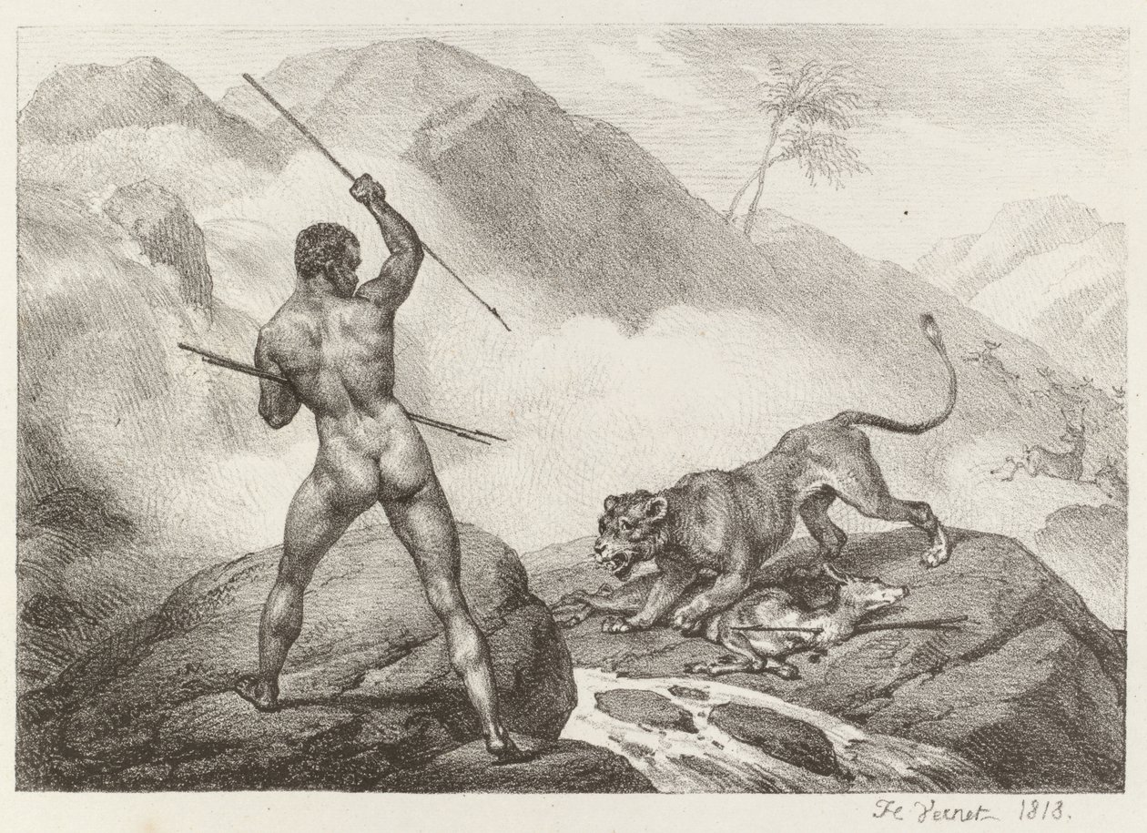 African Hunter by Emile Jean Horace Vernet