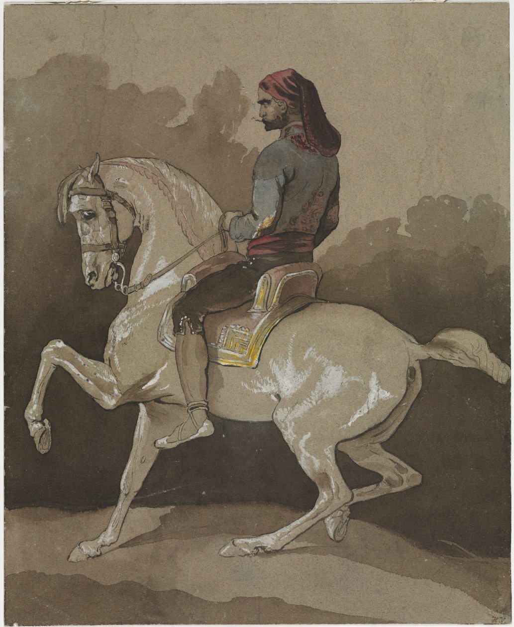 Arab on Horseback by Emile Jean Horace Vernet