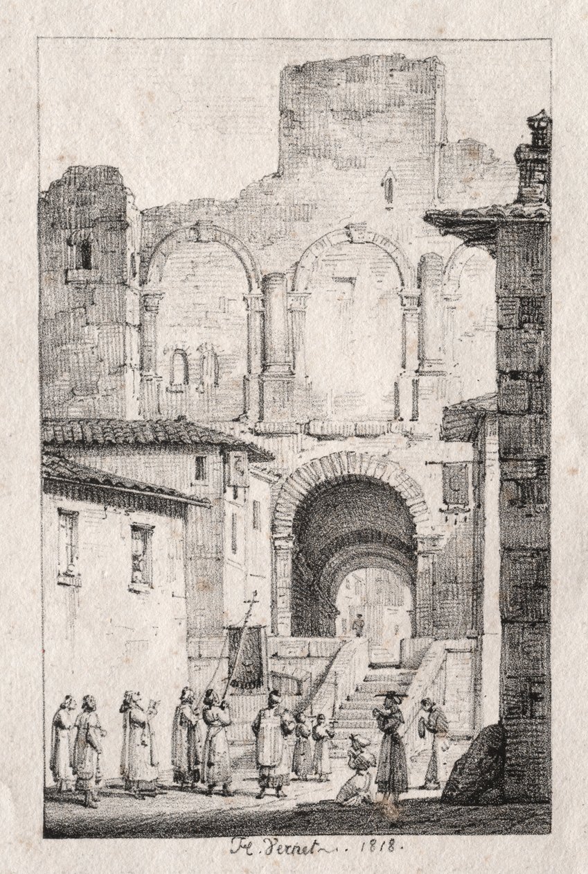 Procession at Arles by Emile Jean Horace Vernet
