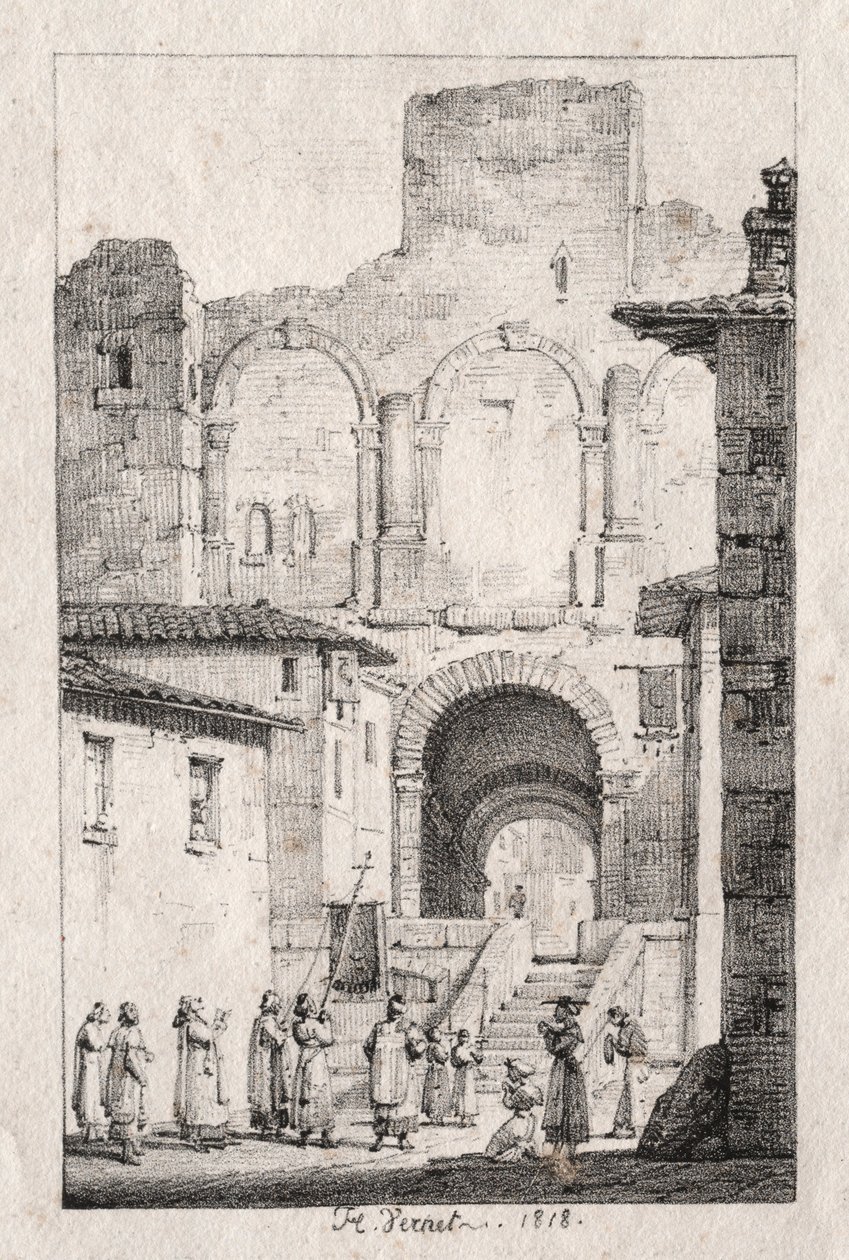 Procession at Arles by Emile Jean Horace Vernet