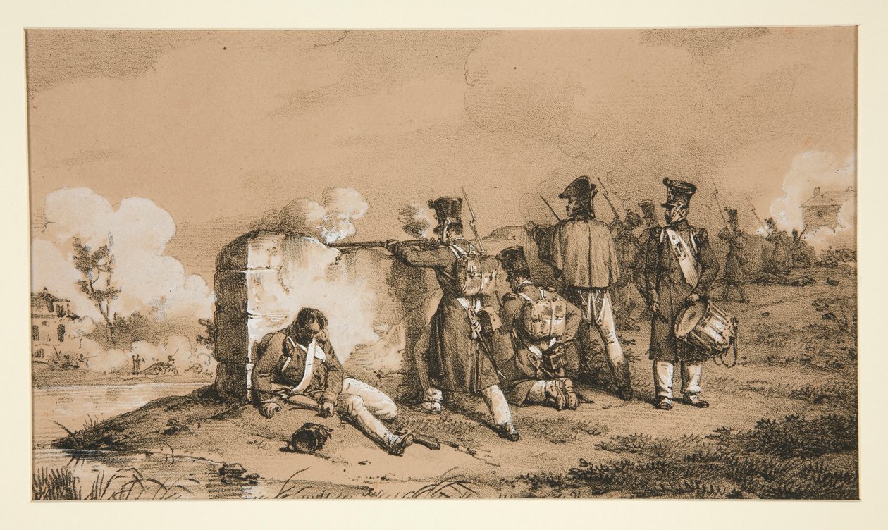Soldiers in Skirmish Formation by Emile Jean Horace Vernet