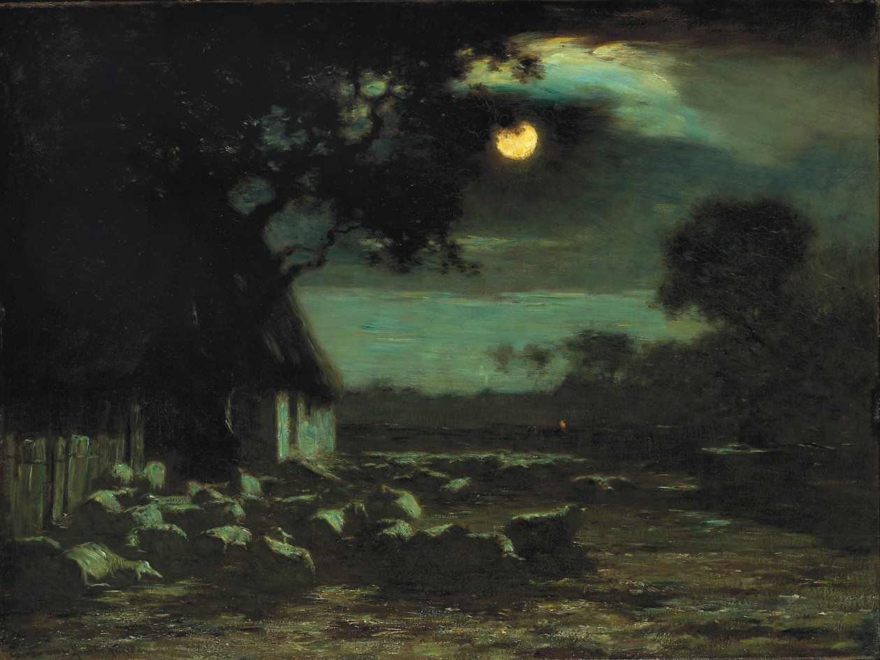 Sheepyard, Moonlight by Horatio Walker