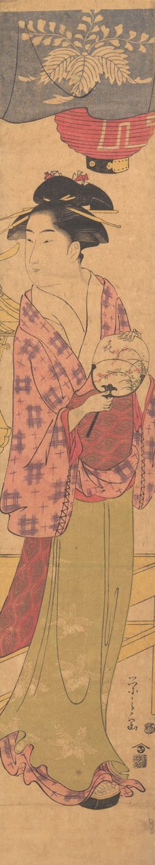 A Girl with a Fan by Hosoda Eishi