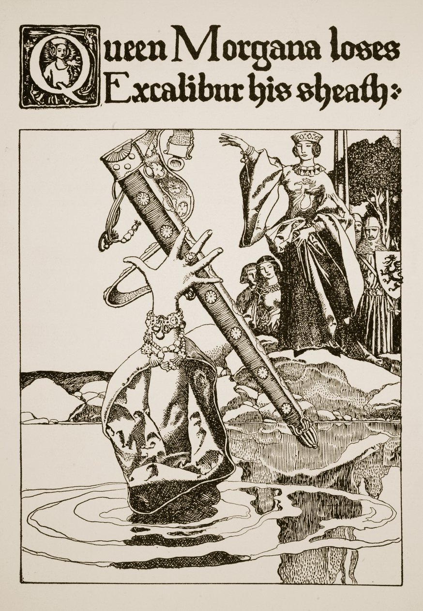 Queen Morgana Loses Excalibur His Sheath, illustration from 