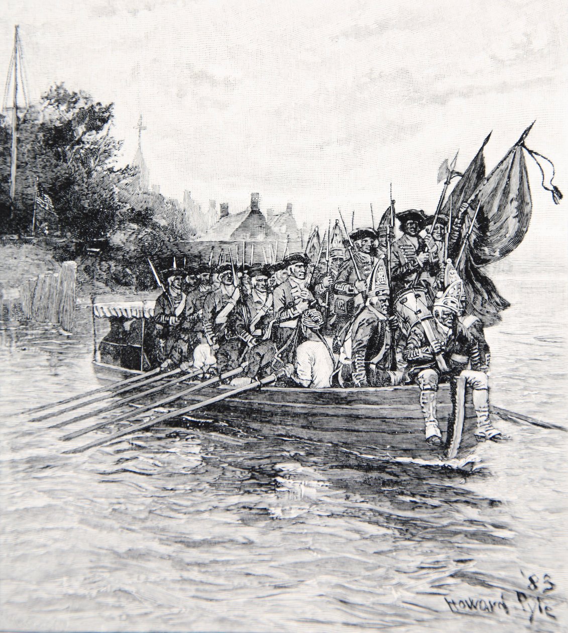 The Last boatload of the British leaving New York by Howard Pyle