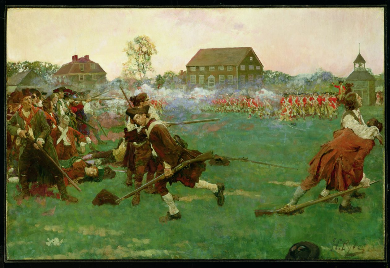 The Fight on Lexington Common, April 19 by Howard Pyle