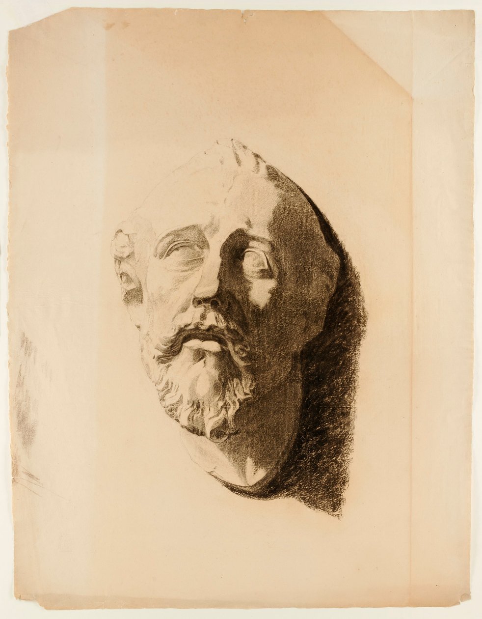 Drawing of Cast of Male Head by Howard Russell Butler