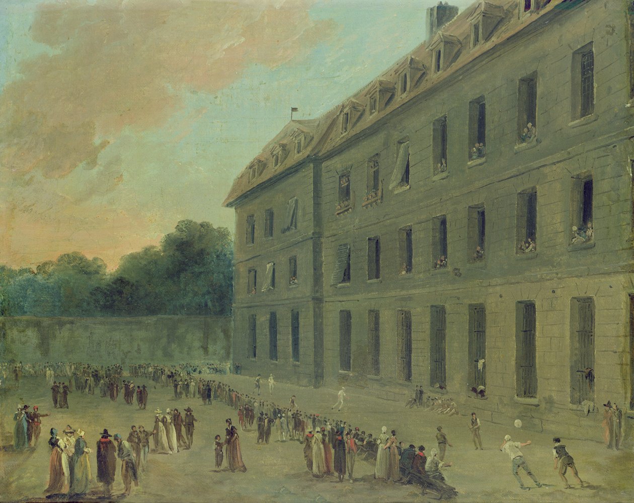 Recreation at the Saint-Lazare Prison by Hubert Robert