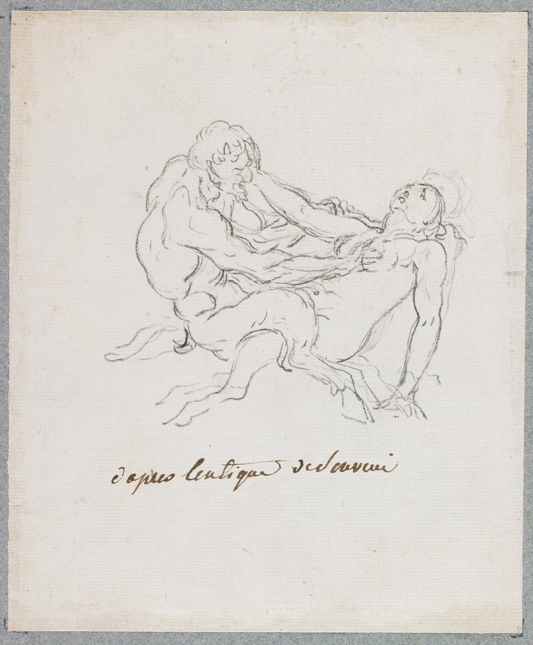 Satyr and Faun Embracing by Hubert Robert