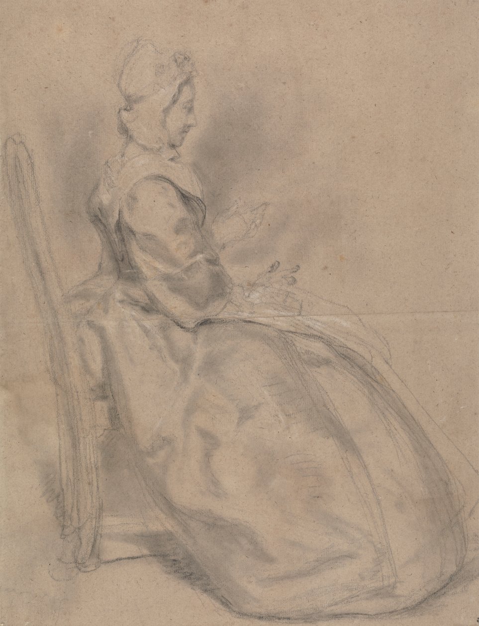 Study of a Seated Lady by Hubert Francois Gravelot