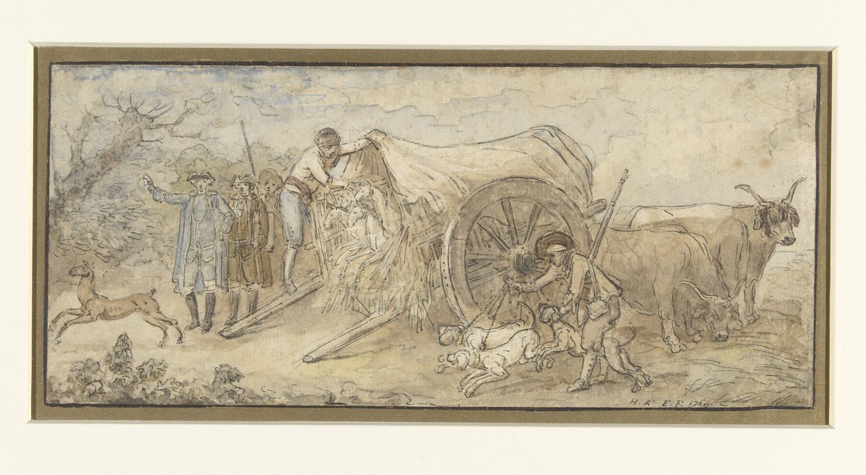 Covered Wagon in the Campagna by Hubert Robert