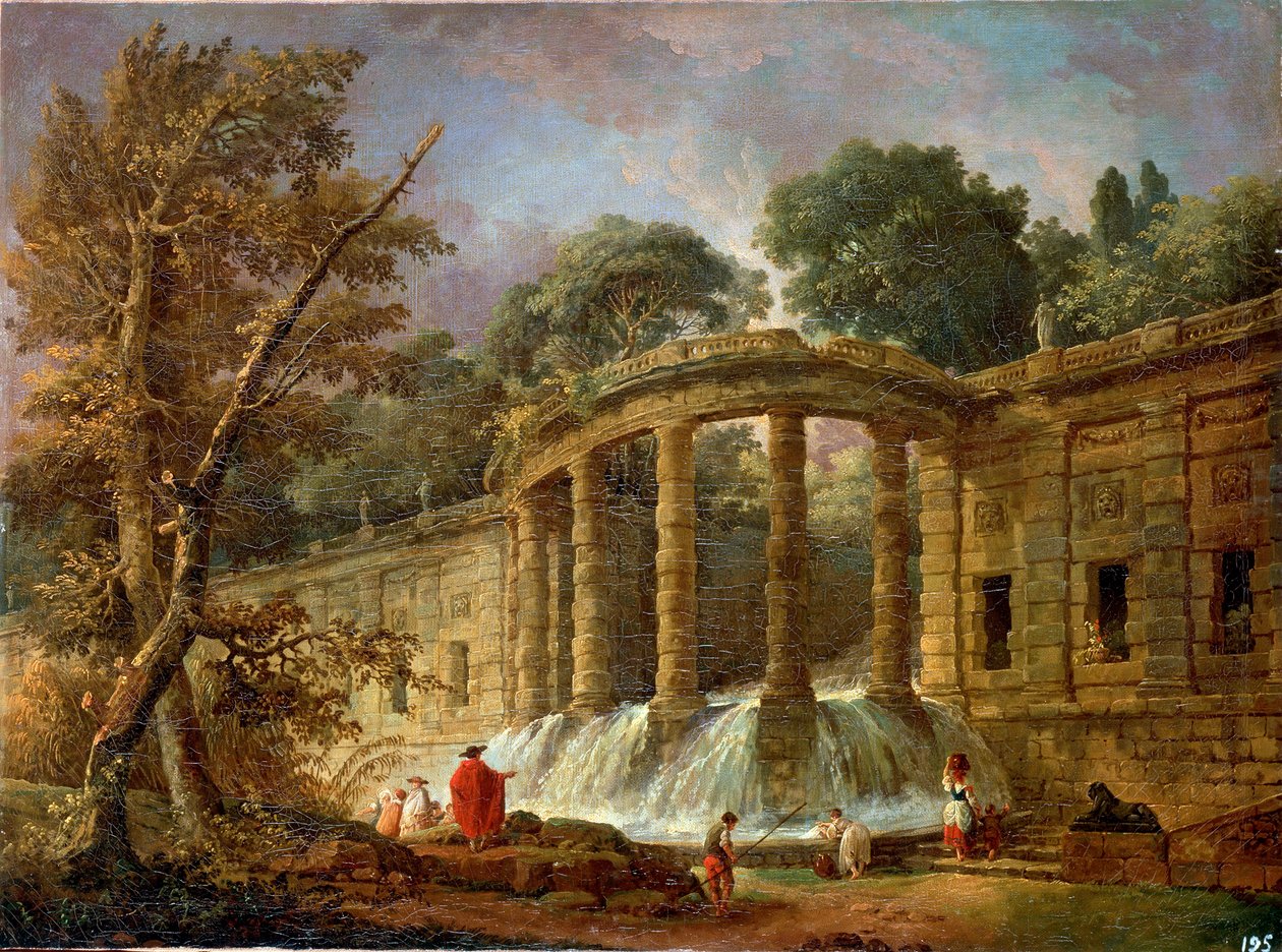 Pavilion with the Cascade by Hubert Robert