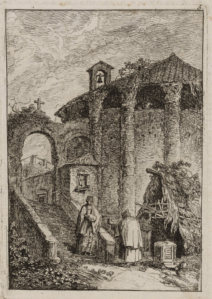 Plate Five from Evenings in Rome by Hubert Robert