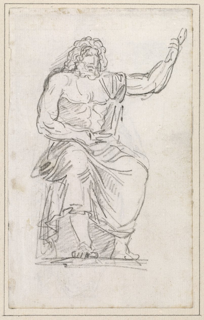 Statue of Jupiter, Seated by Hubert Robert
