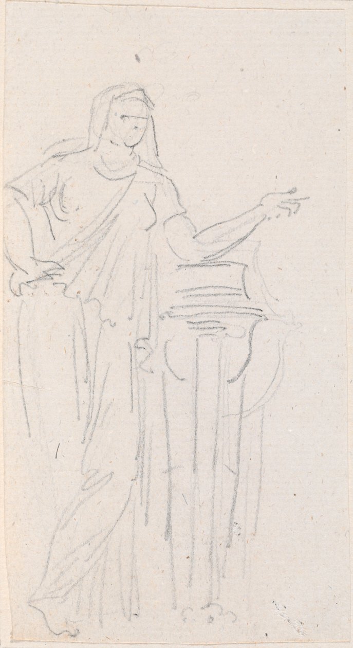 Statue of a Vestal Virgin by Hubert Robert