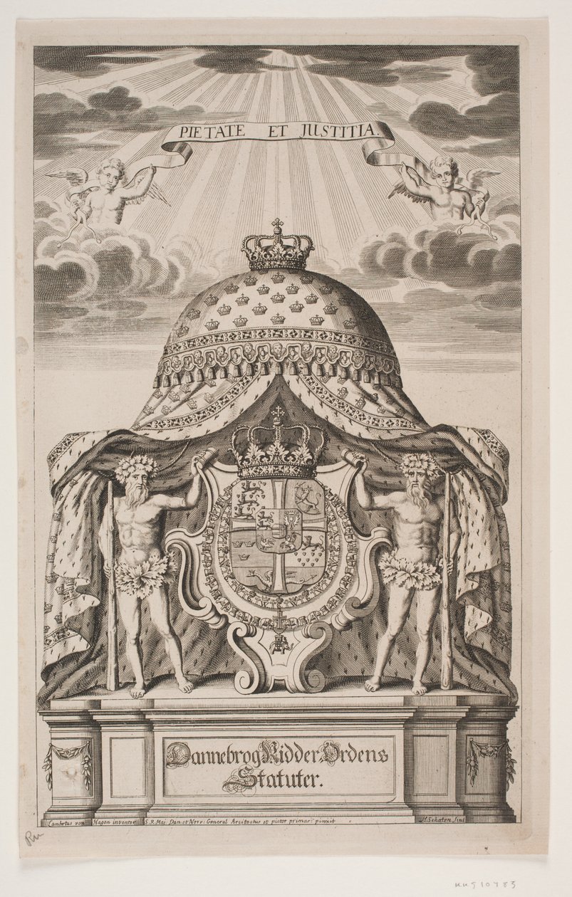 Title Page for the Statutes of the Order of the Elephant by Hubert Schaten