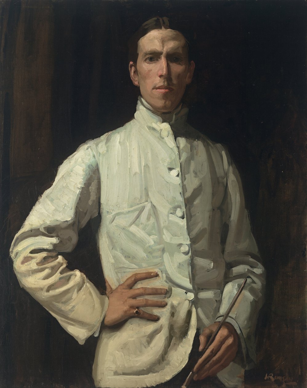 Self-portrait in White Jacket by Hugh Ramsay