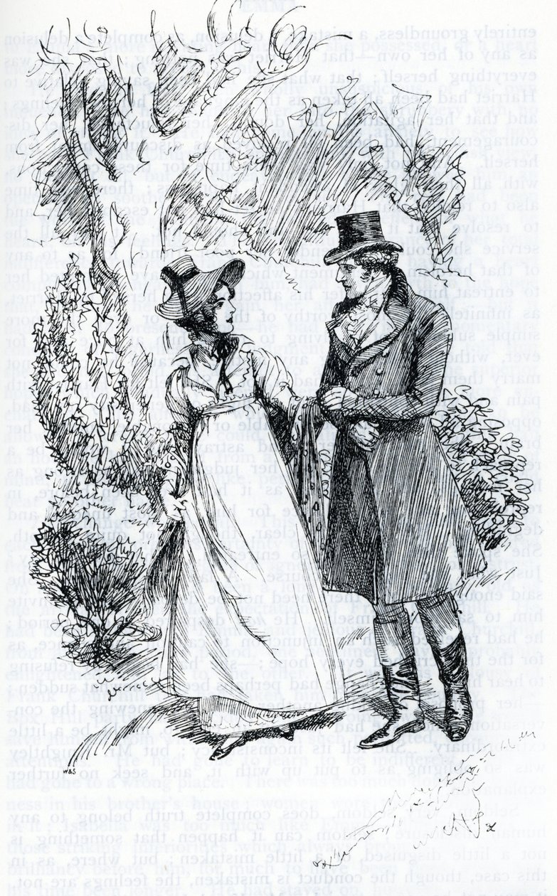 Emma and Mr. Knightley (Illustration) by Hugh Thomson