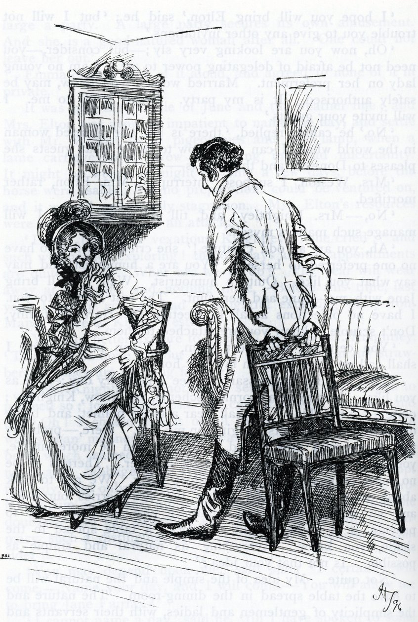 Emma and Mr. Knightley (illustration) by Hugh Thomson