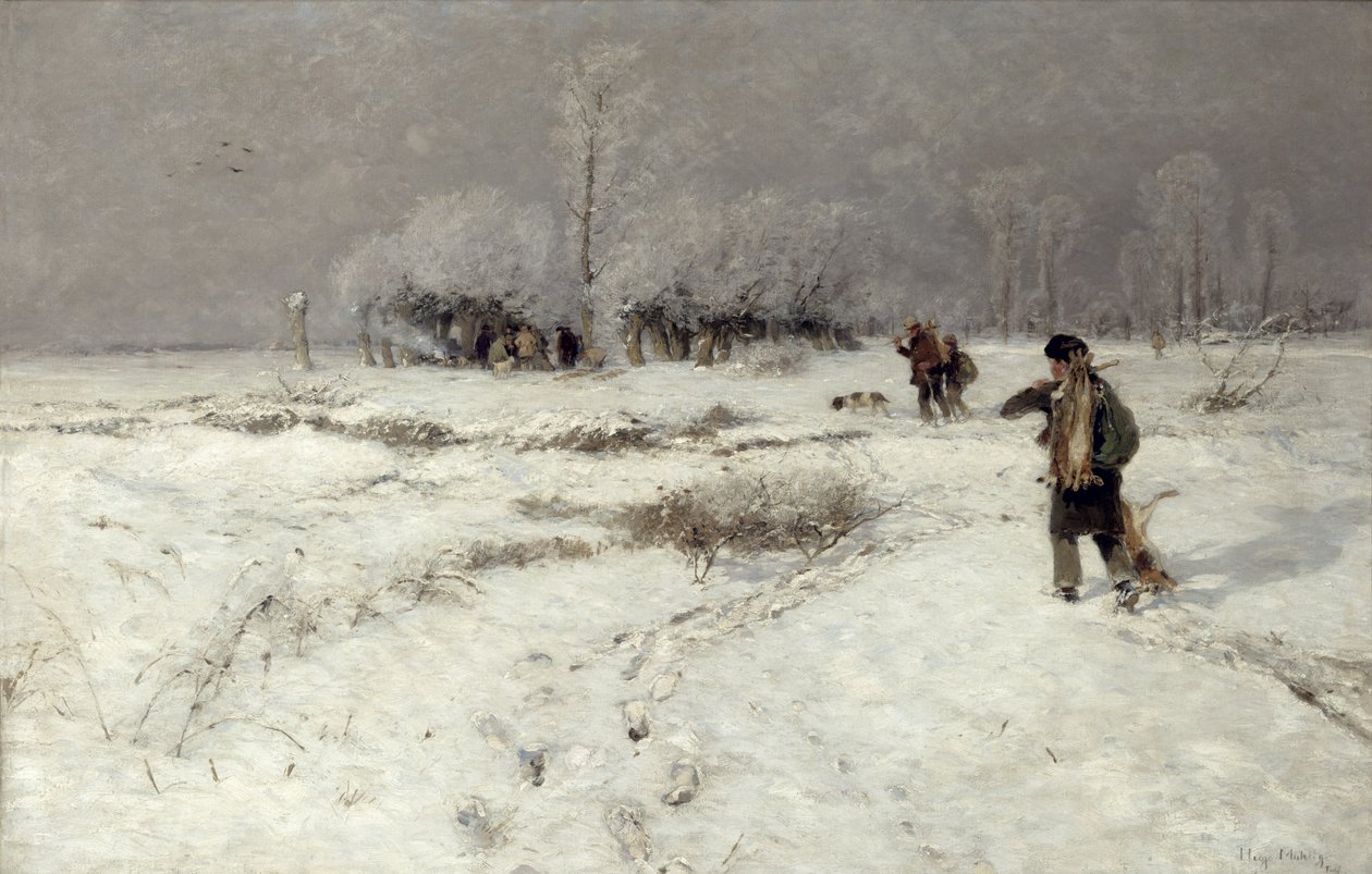 Hunting in the Snow by Hugo Muhlig