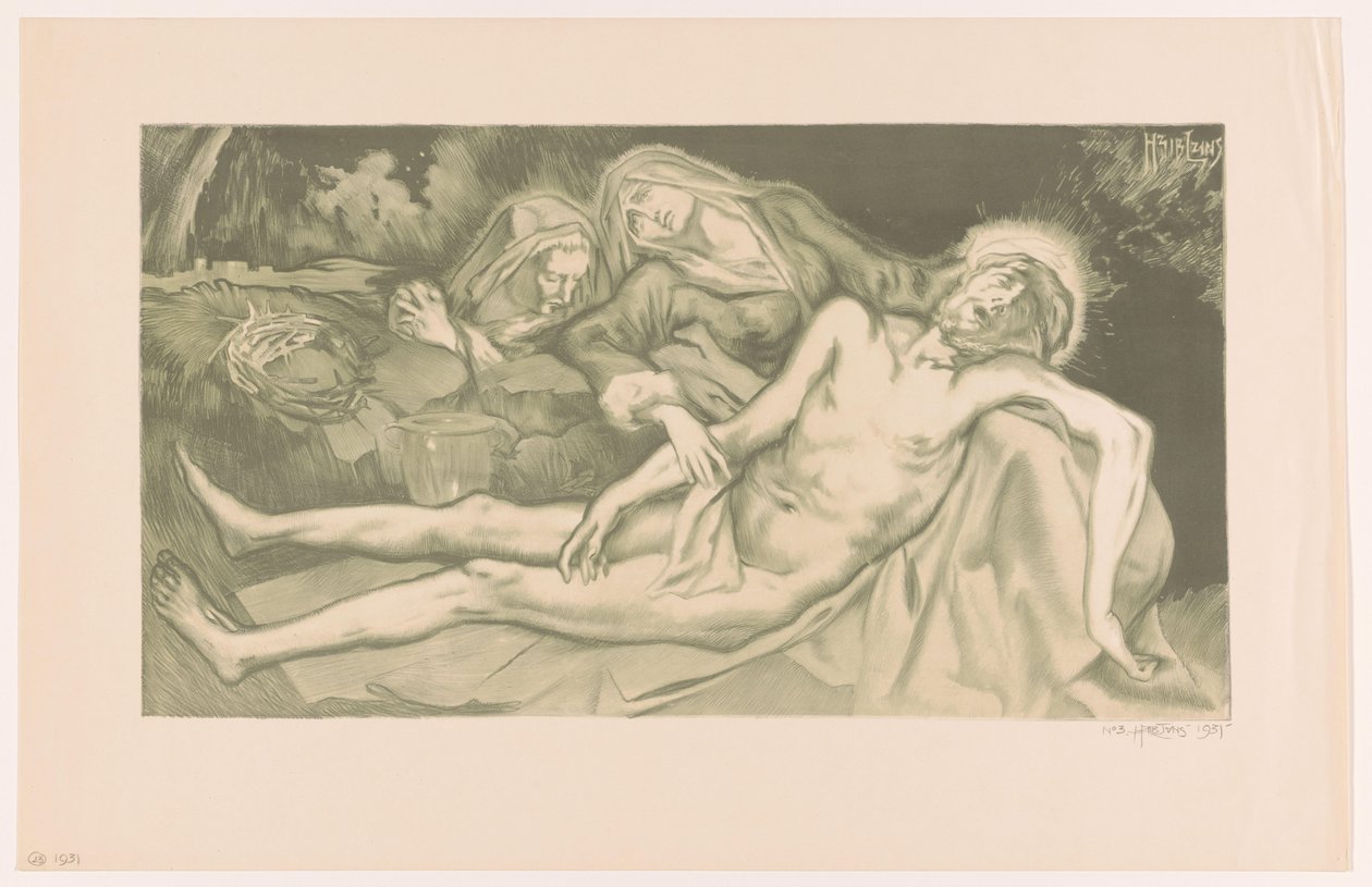 Lamentation of Christ by Huib Luns (signed by artist)