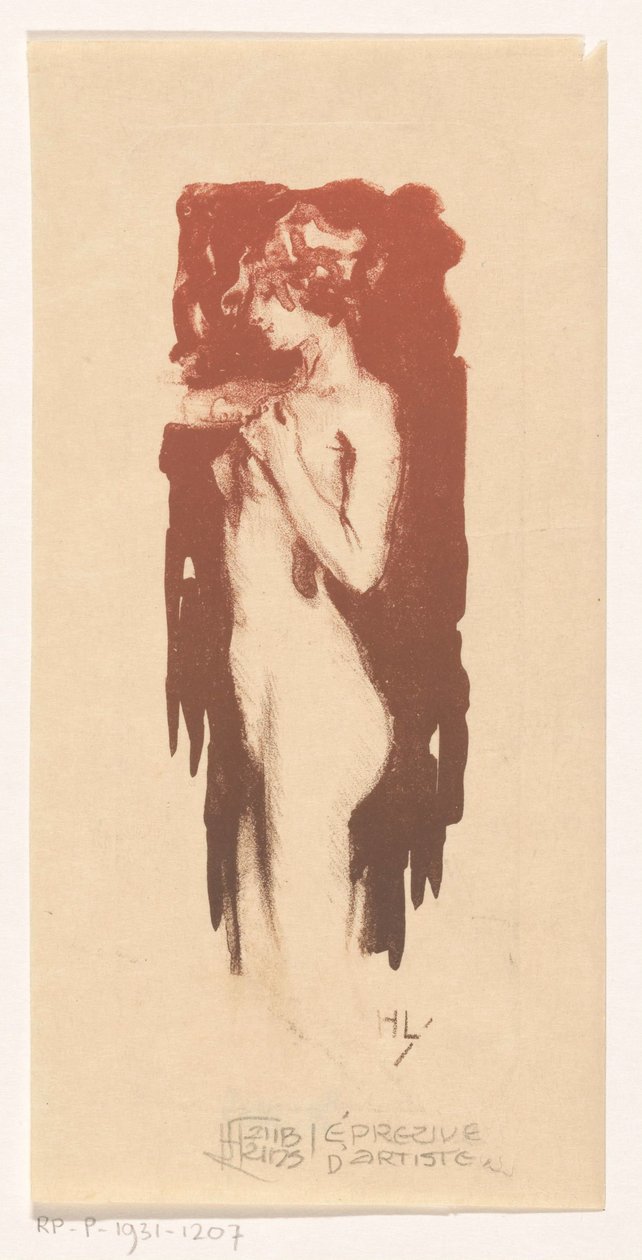 Standing Nude Woman by Huib Luns (signed by artist)