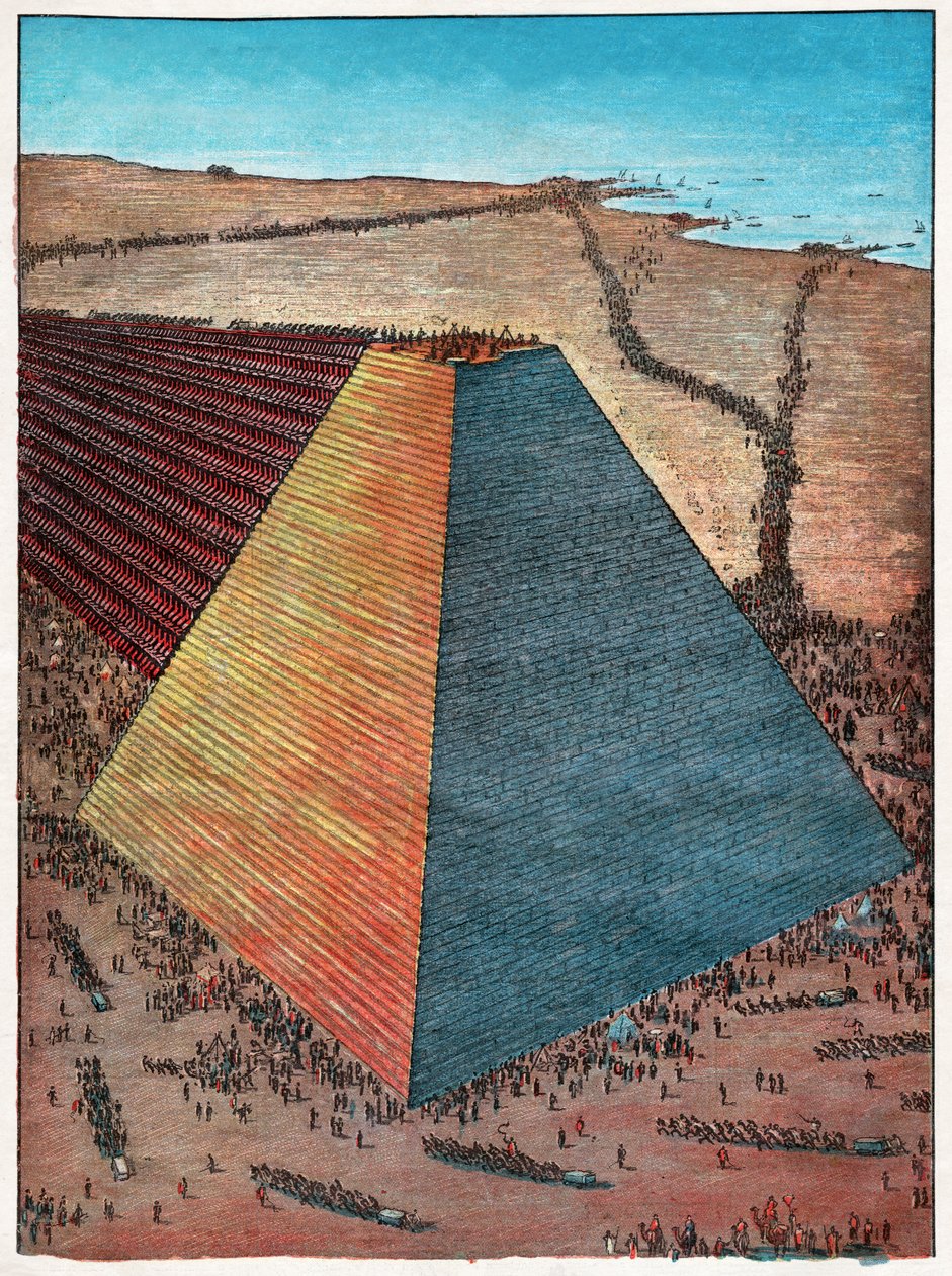 Pyramid of Cheops, 1927 (engraving) by Hungarian School