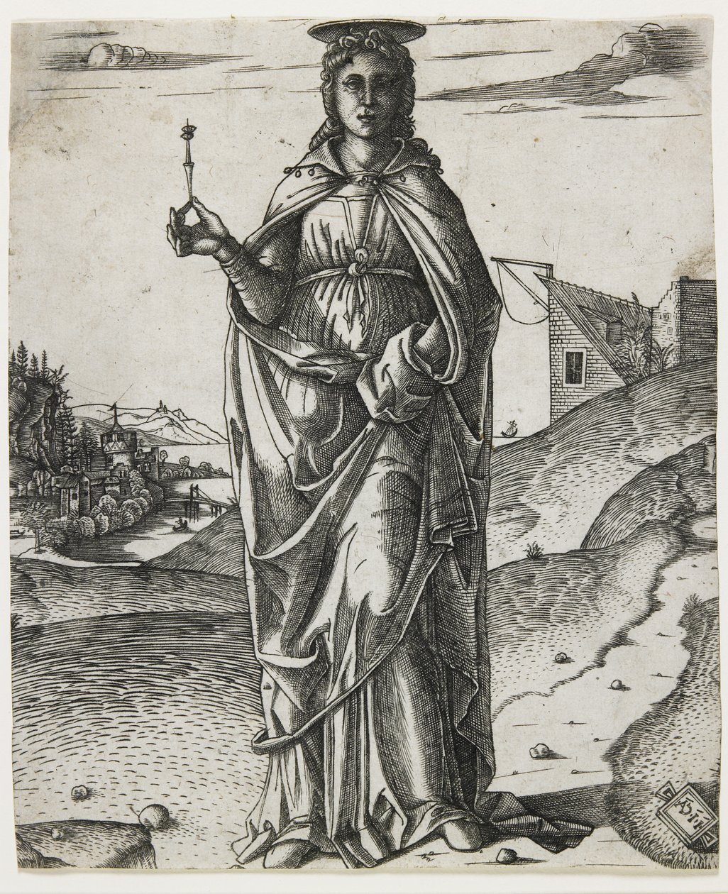 Saint Lucy, c.1510 (engraving) by I.I.C.A. Master