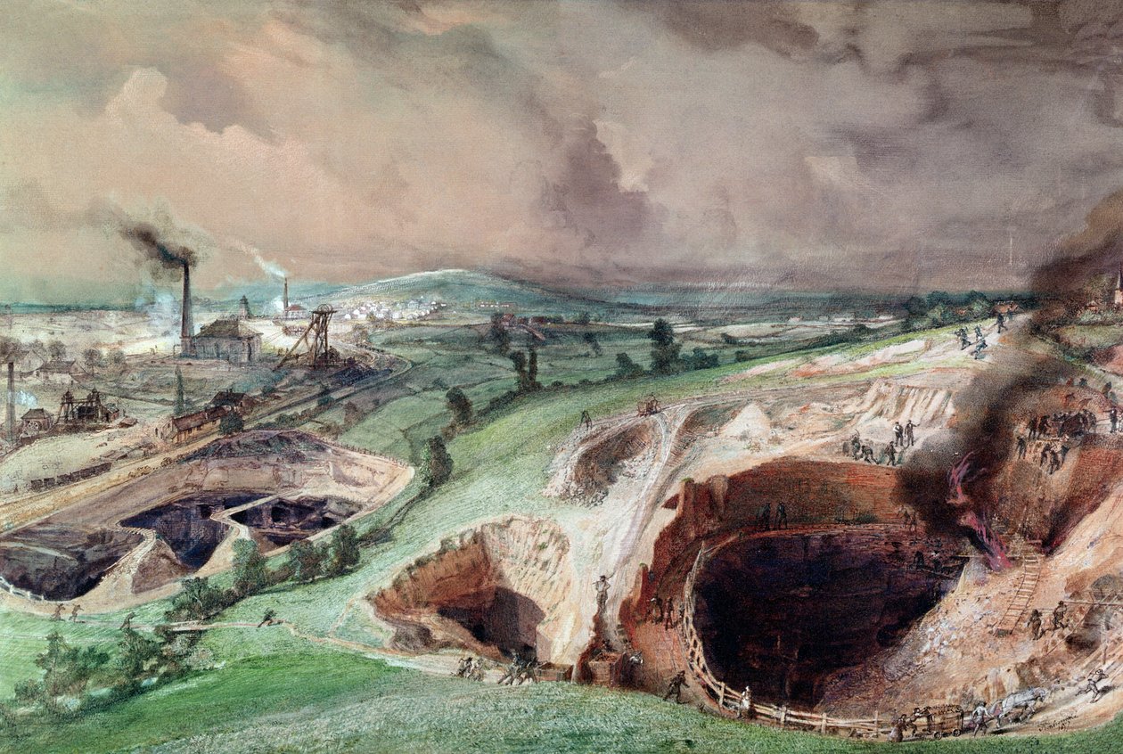 Open-cast Mines at Blanzy, Saone-et-Loire by Ignace Francois Bonhomme